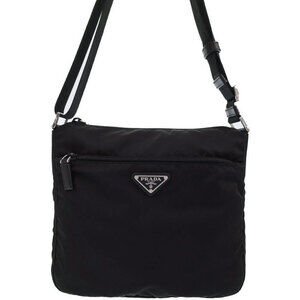 Prada Tessuto Crossbody messenger bag saffiano leather Black